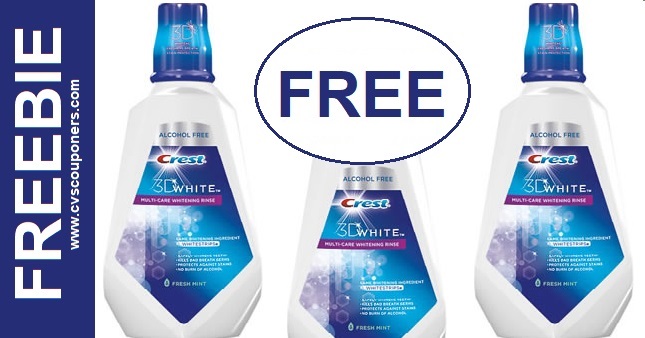FREE Crest 3D White Mouthwash CVS Deal 4-26-5-2