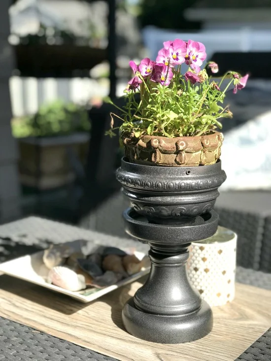 DIY Repurposed Pedestal Planter