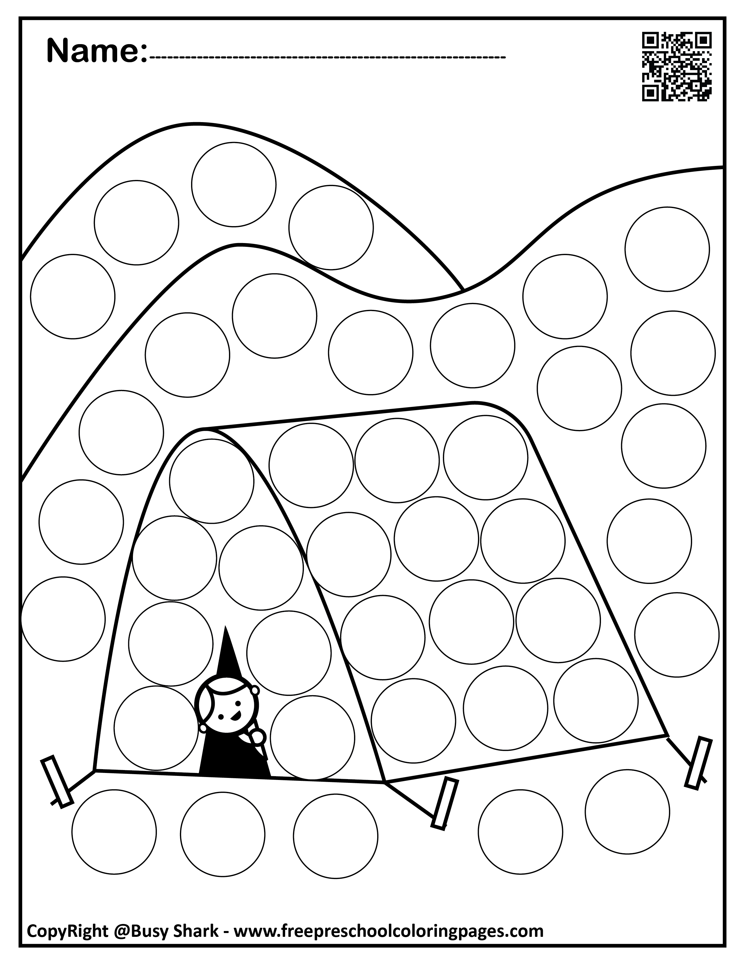 123 numbers Dot markers Activity Free coloring pages - Busy Shark