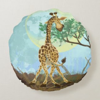 Animal Parade Giraffe Pillow Back