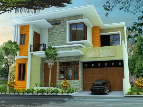 simple 2nd floor house front design pictures