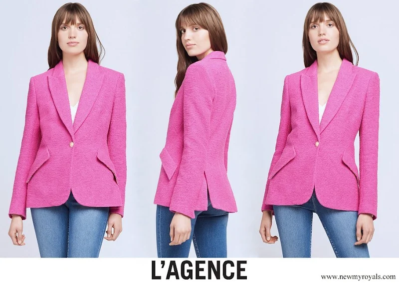 US First Lady Jill Biden wore a pink tweed blazer from L'agence