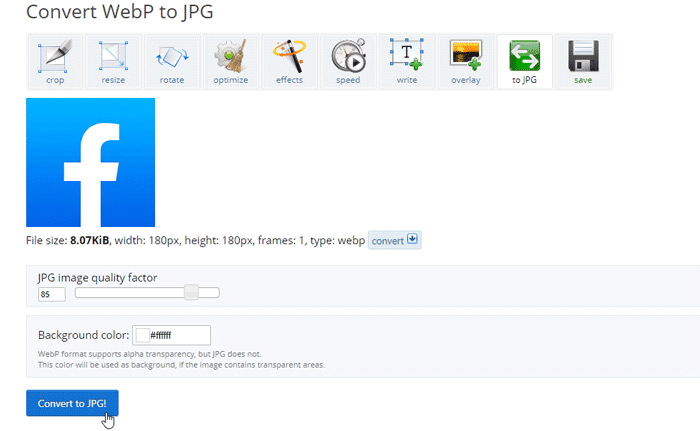 Come convertire WebP in JPG online e offline