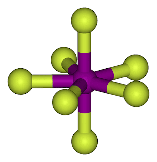 iyot heptaflorür 3D top çubuk modeli
