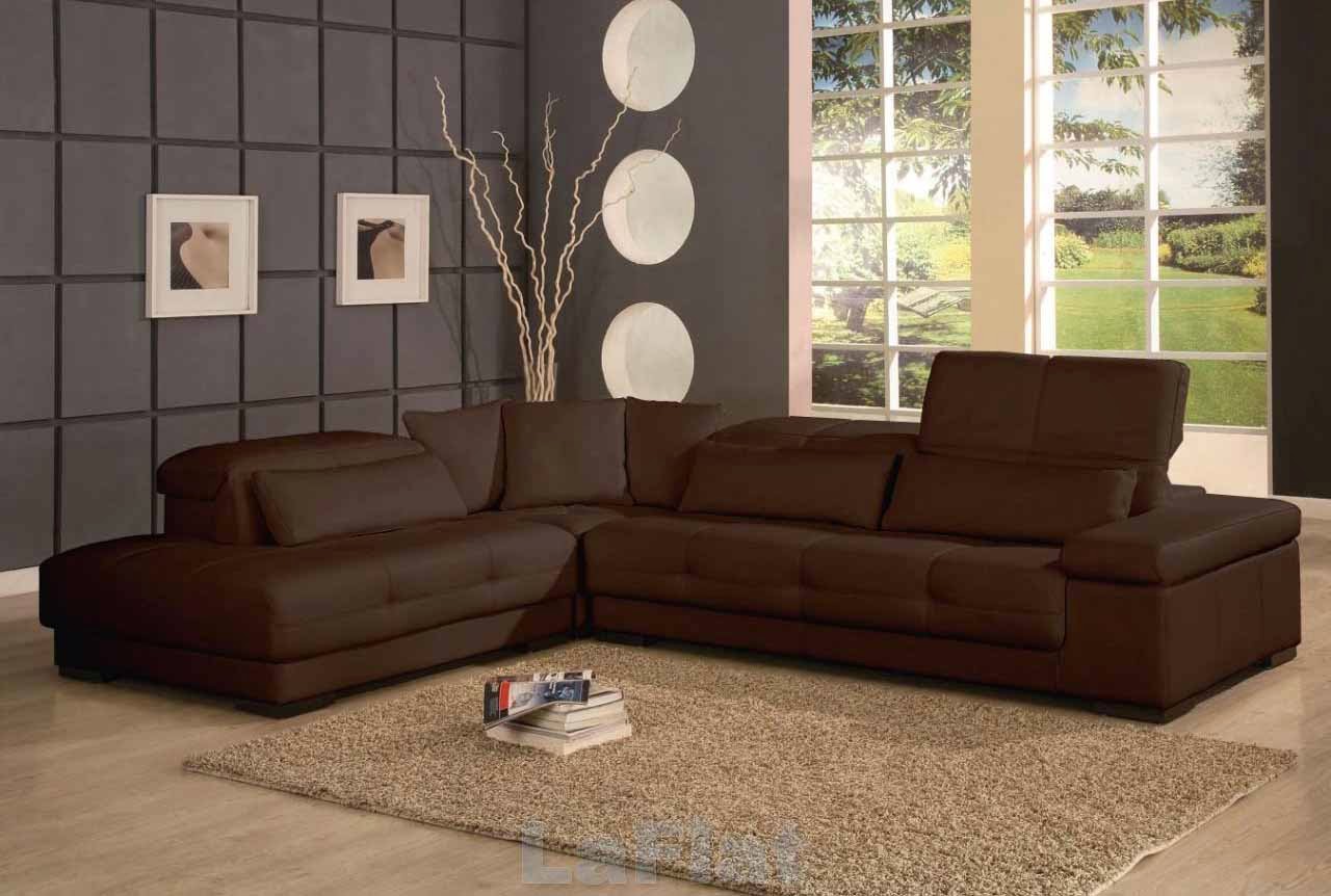 sofa minimalis warna coklat