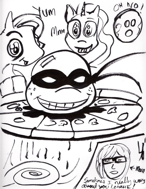 100 Days of Doodles!: 079 - Ninja Turtle Pizza Pie!