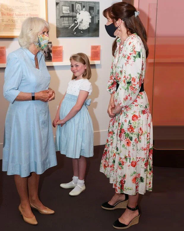 The Duchess of Cornwall toured the exhibition alongside Darcey Bussell, President of the Royal Academy Dance