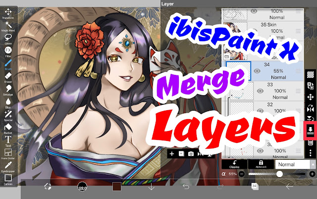 How to Merge Layers in ibisPaint X