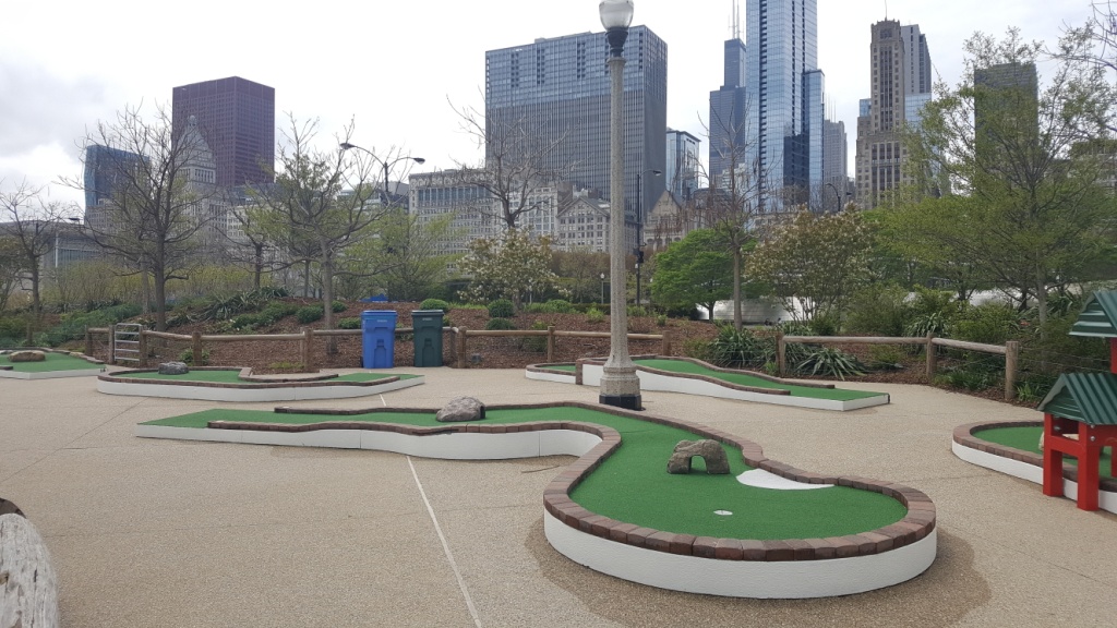 The Ham and Egger Files City Mini Golf course at Chicago's Maggie