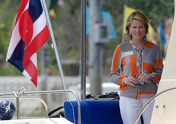 Crown Prince Philippe and Princess Mathilde of Belgium visited the first sea farming learning center in Ban Laem District