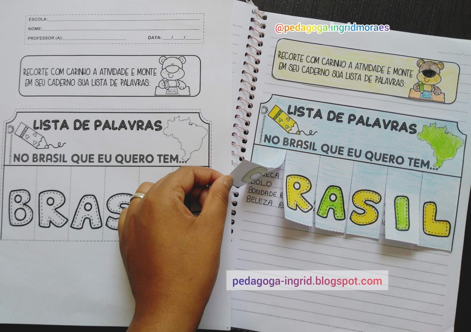 ATIVIDADE 7 DE SETEMBRO LISTA DE PALAVRAS NO BRASIL QUE EU QUERO TEM