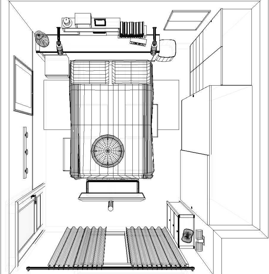 Proyecto para dormitorio doble pequeño.