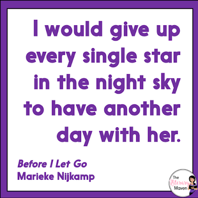 Before I Let Go by Marieke Nijkamp centers around the guilt Corey feels after her best friend's suicide, explores the stigma around mental health issues, and includes elements of magical realism. Read on for more of my review and ideas for classroom application.
