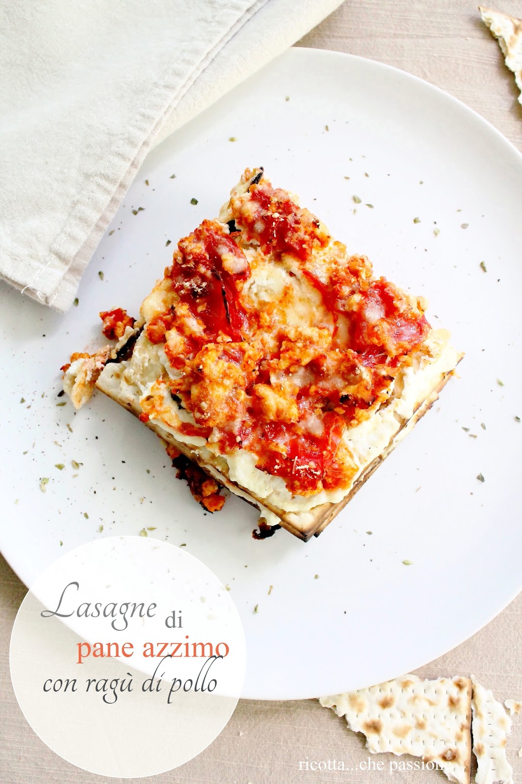 lasagne di pane azzimo con ragù di pollo