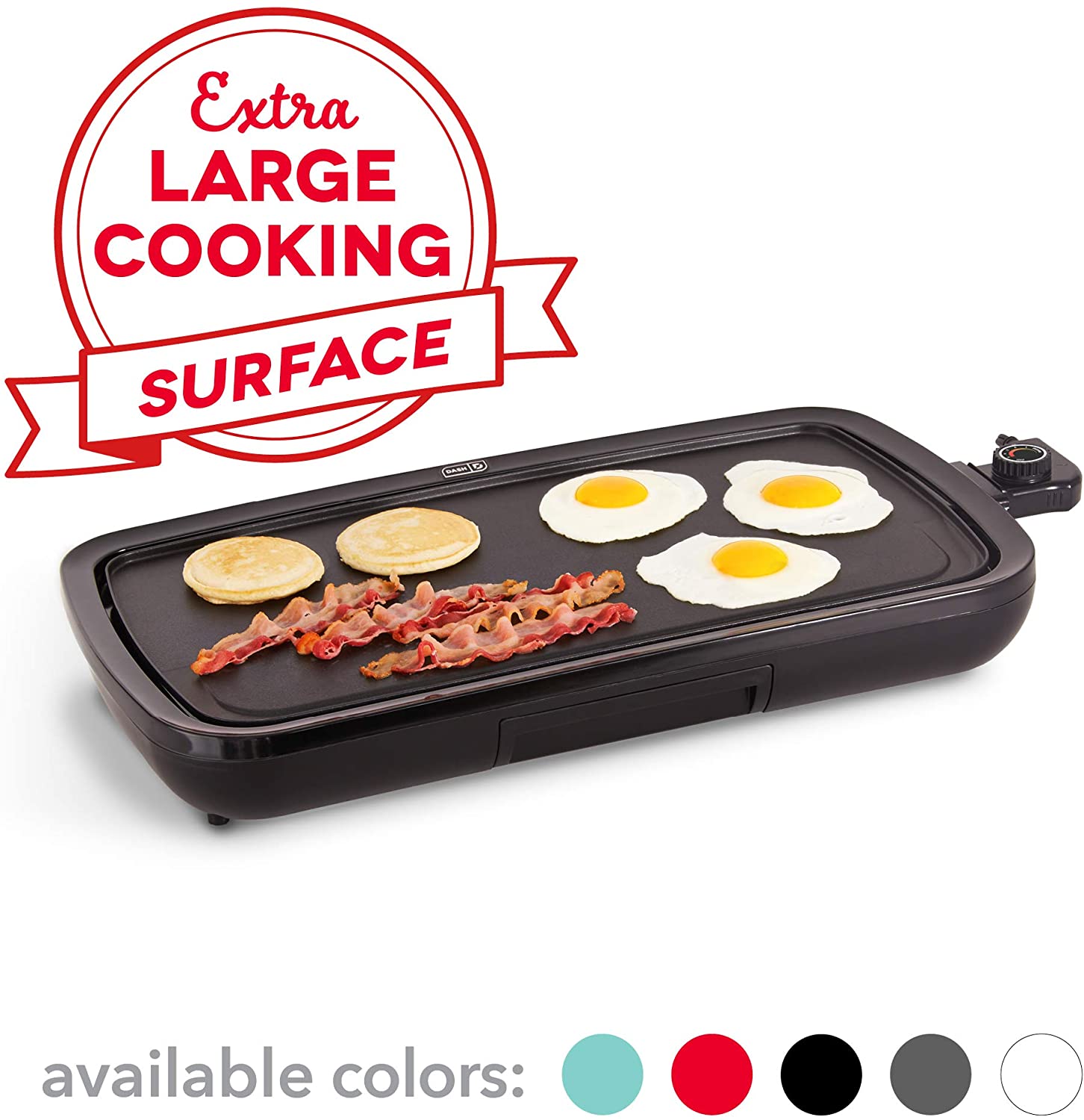 Electric Griddle for Pancakes, Burgers, Quesadillas, Eggs & other on the go Breakfast, Lunch