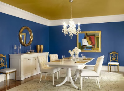 elegant blue dining room
