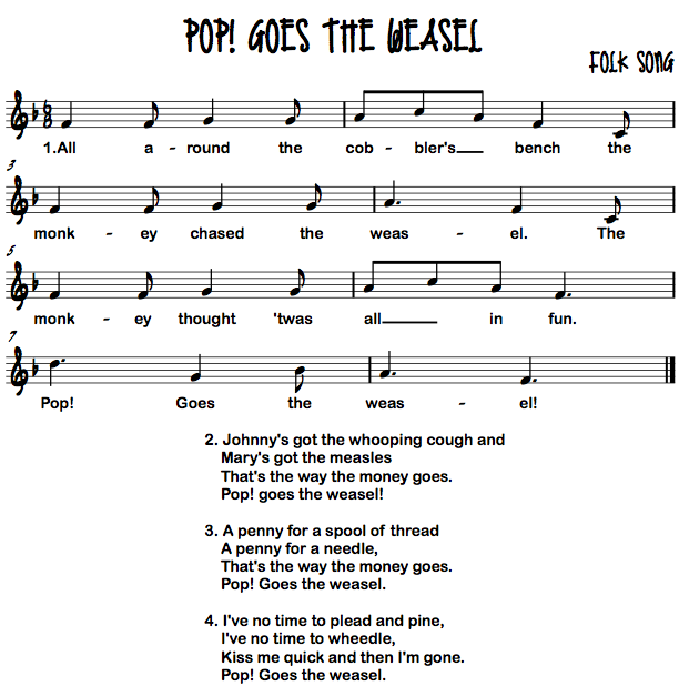 Music: pop goes the weasel
