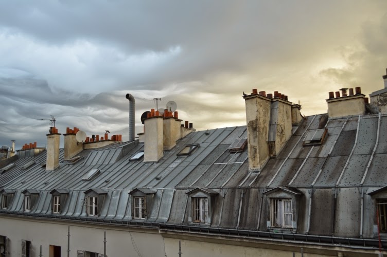 Paris, view, France, roof, chimney, střecha, výhled