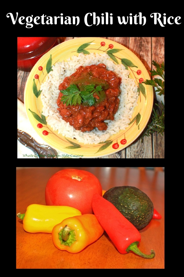 Vegetarian Chili over Rice What's Cookin' Italian Style Cuisine