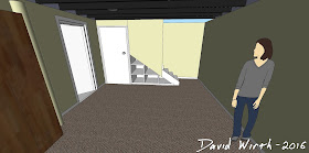 basement remodel design, 3D view