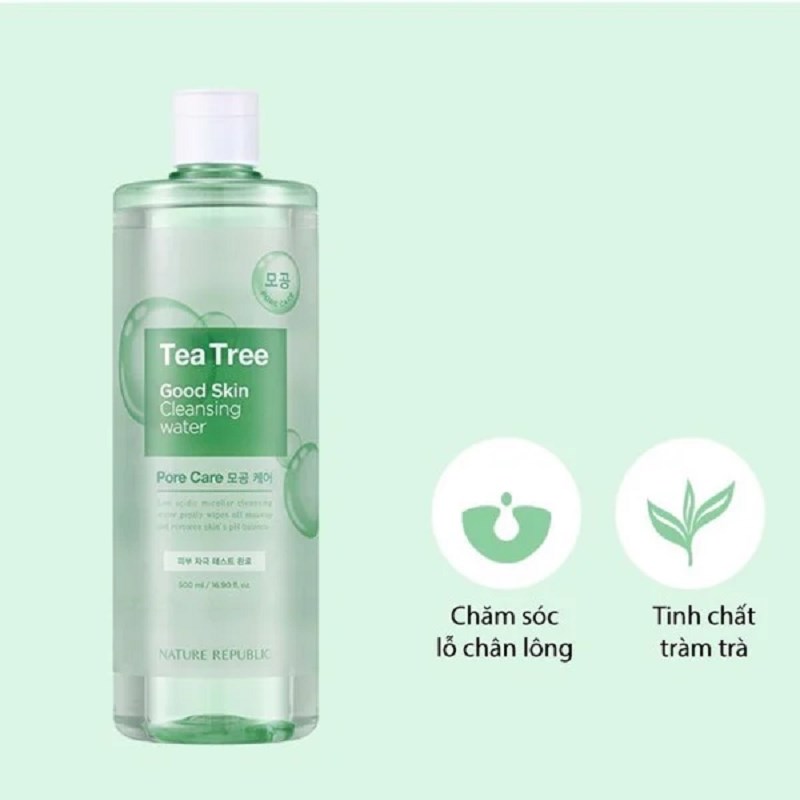 Nature Republic Nước tẩy trang Good Skin Tea Tree Ampoule Cleansing Water 500ml