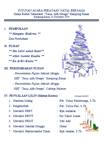 Featured image of post Contoh Susunan Acara Natal Sekolah Minggu 5 contoh proposal natal 2020 dan rincian biaya terlengkap