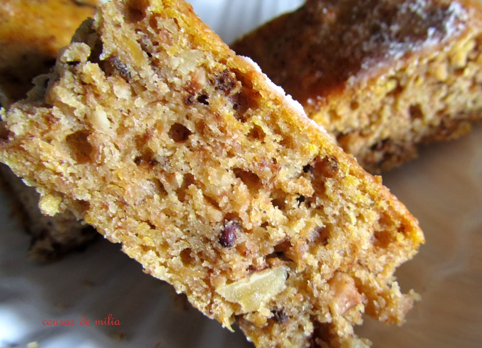 Pastel especiado de calabaza con nueces 