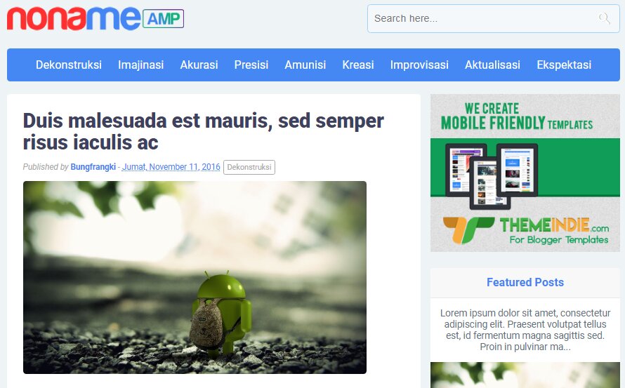 Noname - AMP Blogger Template Free Download