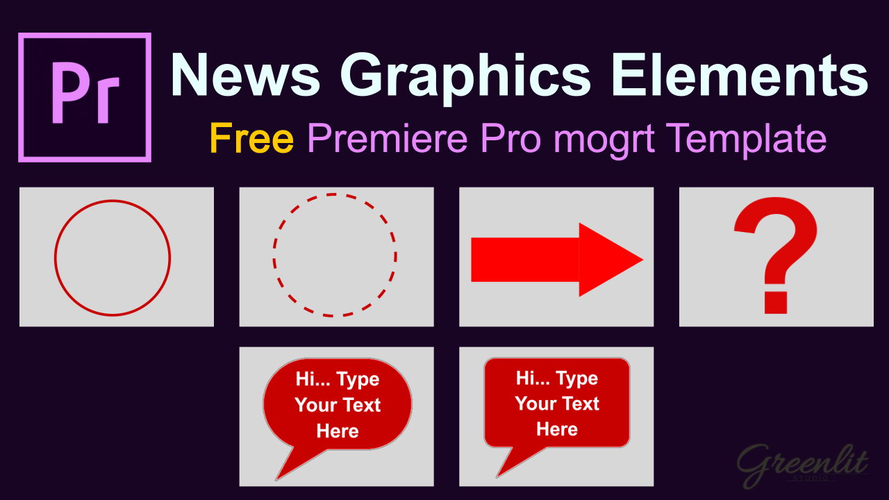 Premiere Pro Template L Broadcast News Graphic Elements L Mogrt File 