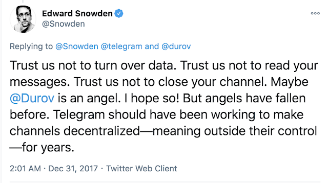 tweet - A Detailed Comparison of Security and Privacy on Signal and Telegram