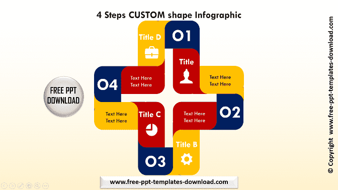 4 Steps CUSTOM shape Infographic Light