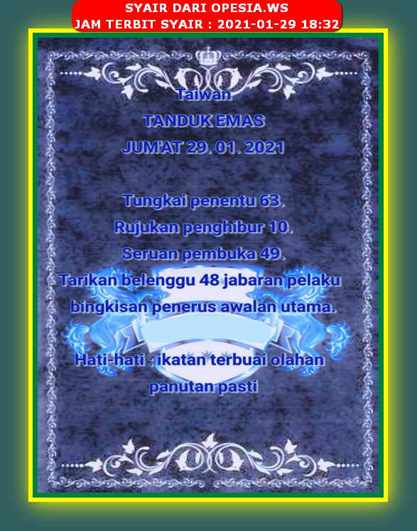 Syair Hongkong Jumat 29 Januari 2021 Royal Syair