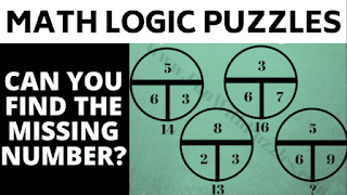 Can you find the values of the missing numbers in these maths logic brain teasers?