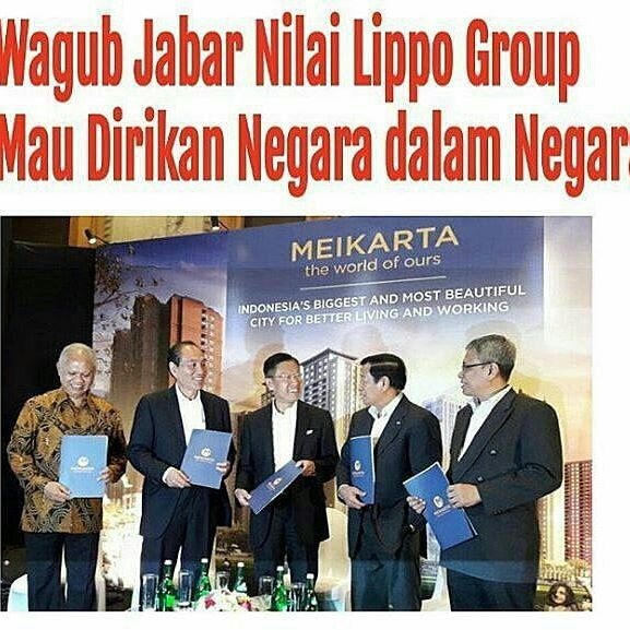 Misteri Di Balik Kota Raksasa Meikarta "NEGARA DALAM NEGARA" Misteri Di Balik Kota Raksasa Meikarta "NEGARA DALAM NEGARA"