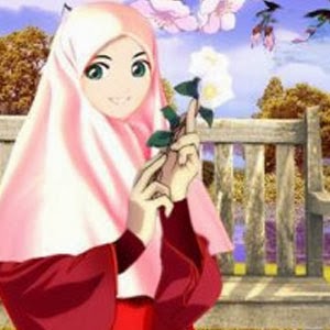 Gambar Kartun Muslimah Cantik Islamwiki Pakai Kimono Berkerudung Kacamata