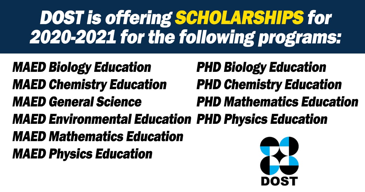 DOST offers SCHOLARSHIPS for teachers for 20202021 Teachers Click