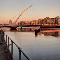 Dublin Images: Sunset over the Samuel Beckett Bridge