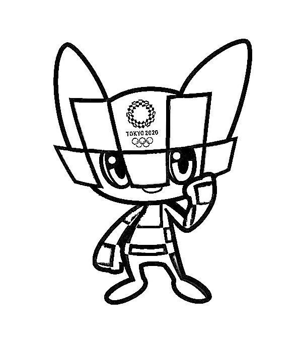 Tokyo 2020 Olympics Mascot coloring pages - Miraitowa | Suporte Geográfico