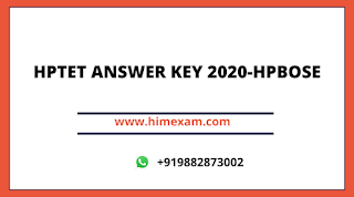 HPTET ANSWER KEY 2020-HPBOSE