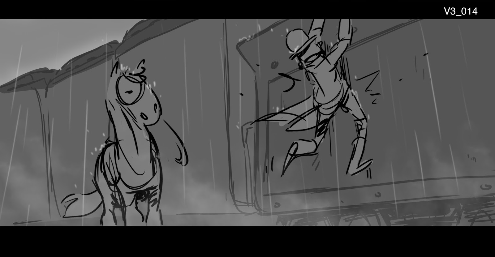 Train Heist Storyboard Sequence