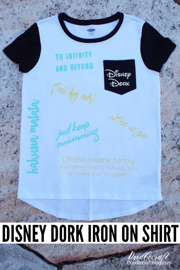 Make the ultimate disney fandom shirt with quotes from every animated movie in everyday iron-on vinyl cut with the Cricut maker and pressed with the EasyPress 2.