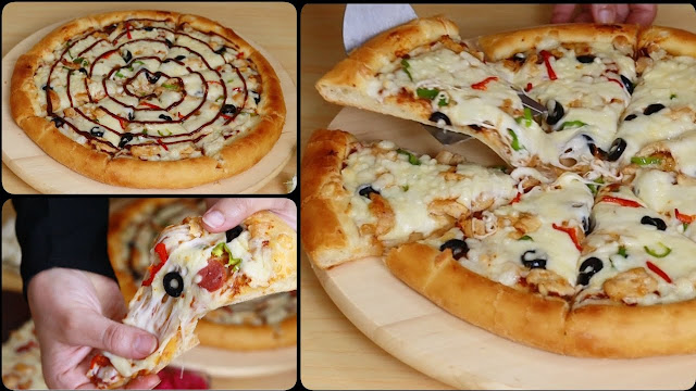 بيتزا المحلات بجبنة مطاطية وعجينة هشة بيتزا المحلات بجبنة مطاطية وعجينة هشة