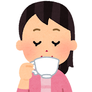 紅茶を飲む人のイラスト（女性）