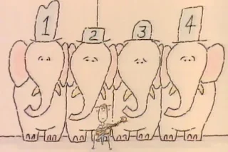 Number Guy asks before they fall through the floor, how many elephants can you fit in a room. Sesame Street 123 Count with Me