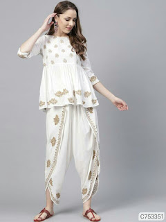 Women's Viscose Rayon Top and Dhoti Set