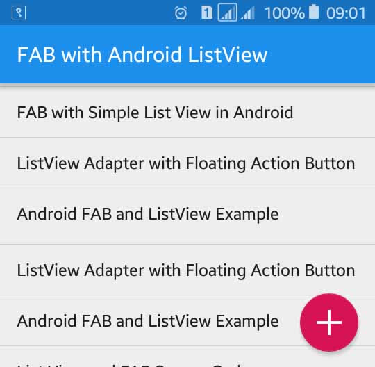 Android Example: How to Implement FABs with ListView in Android