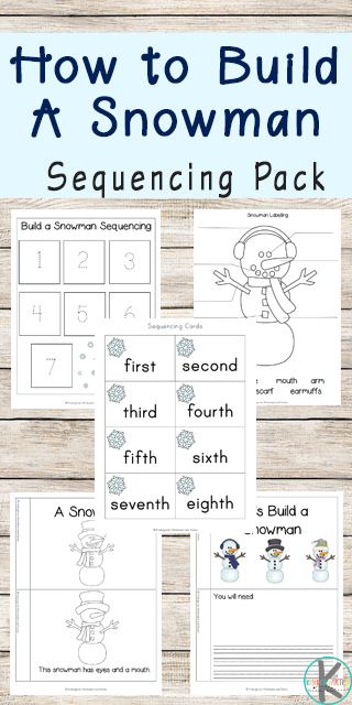Kindergarten Worksheets and Games: FREE Build a Snowman Sequencing