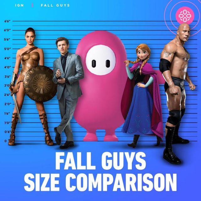 الكشف عن الحجم الحقيقي لشخصيات لعبة Fall Guys 
