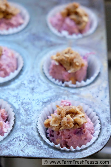 purple sweet potato mini muffins ready to bake