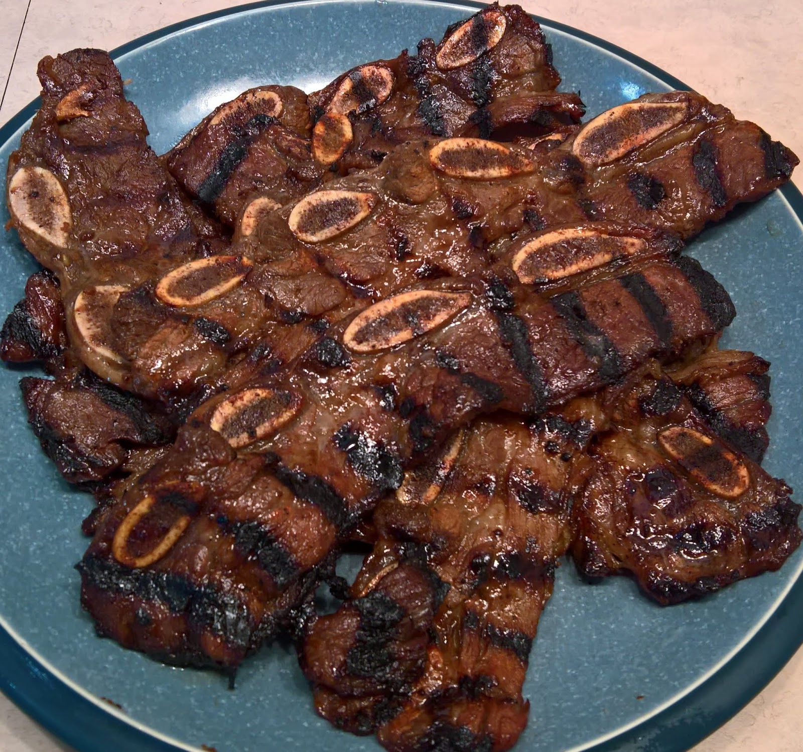 Our Lil Corner FeedMeMore Kalbi Beef (aka Galbi) on the Grill